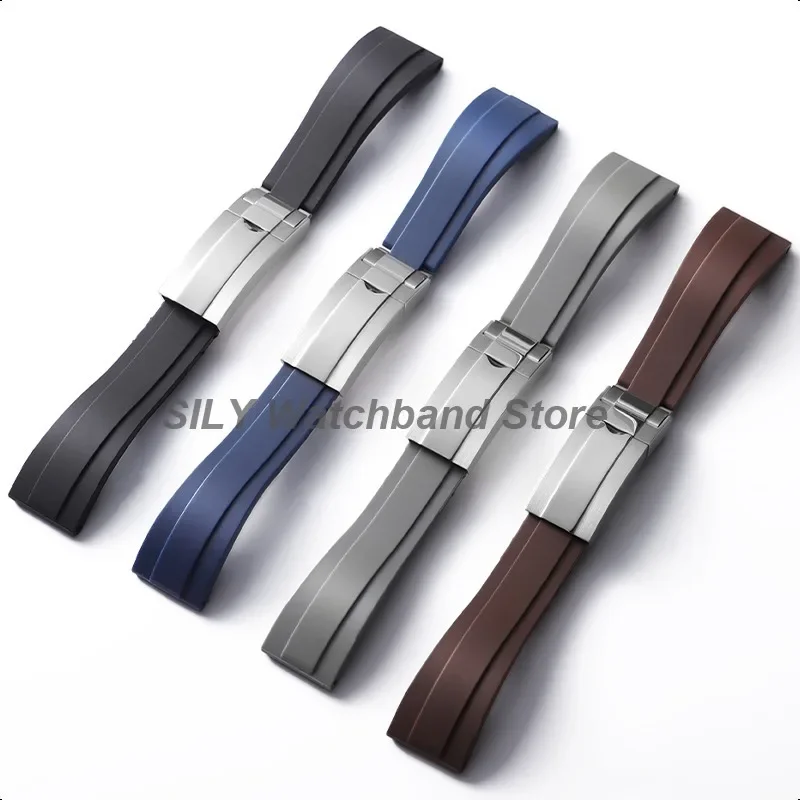 for Rolex  20mm Silicone Strap for Rolex Water Ghost Daytona Submariner Rubber Silicone Watchband Waterproof Wristband Wristband