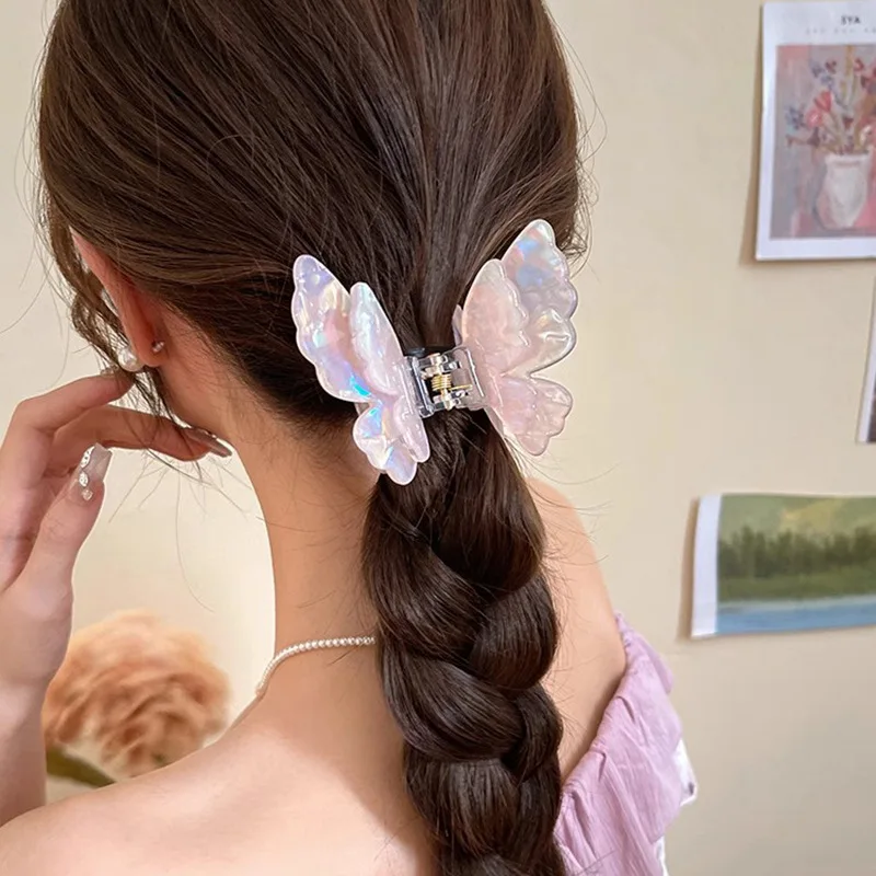 

Fairy Butterfly Hair Claw Acetate Crab Hair Clip Sweet Princess Shark Clip for Women Girl Hairpin Hair Accessories