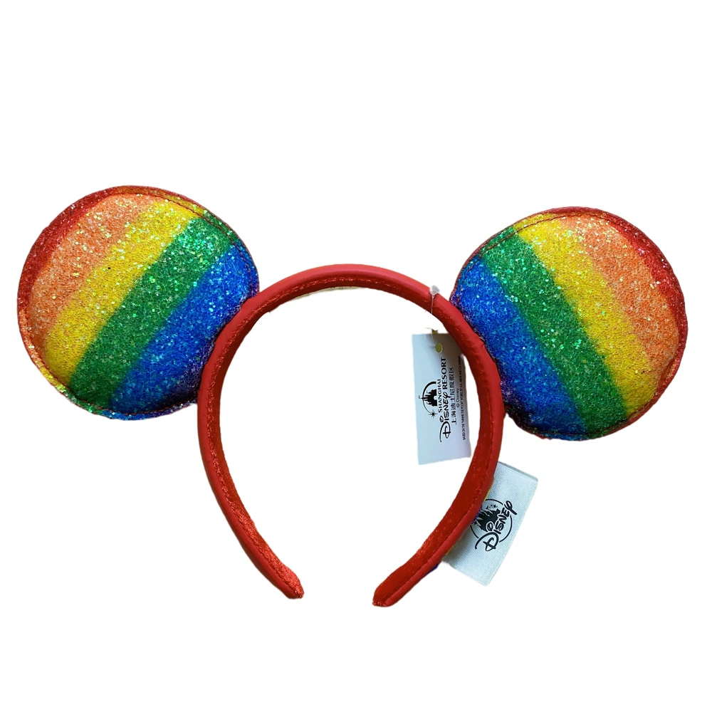 Disney Mickey Mouse Ear Headband Amusement Park Hair Hoop Fish Scale Sequin Mesh Party Headwear Girl Toy Birthday image 3