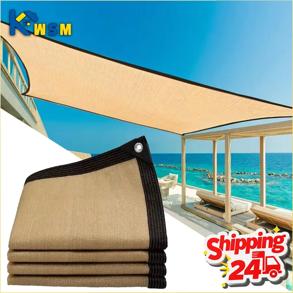 1-3PCS 2x2m 2x4m Sun Shade Net Reinforced Edges Punched Holes Shade Fabric Thickened Insulation Mesh Summer Outdoor Shading