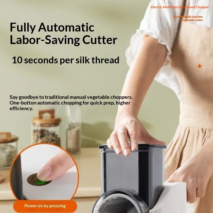 Multifunctional Home Kitchen Electric Vegetable Cutter Grater Shredded Radish Potato Cutter