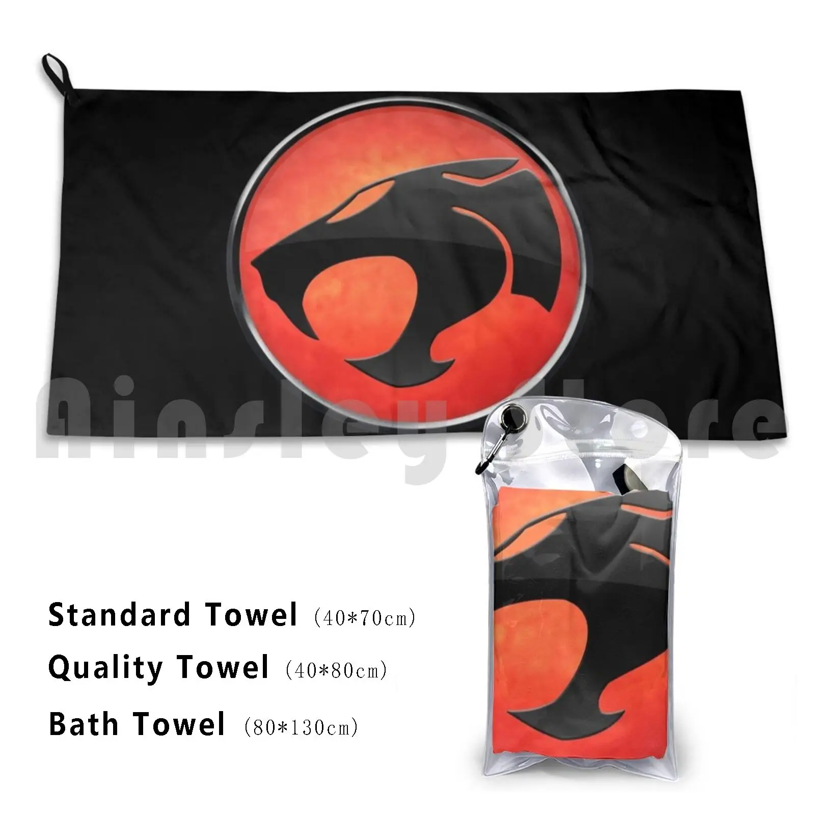Toalla de playa con logotipo de Thundercats, toalla de calidad de secado rápido, Logo Panthro Panther Tiger Cheetah Mumm Ra Metal Heavy Metal