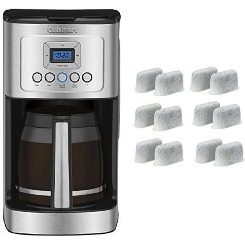 

Coffeemaker, Stainless Steel and Everyday 12-Pack Replacement Charcoal Water Filters for Coffee Machines Bundle