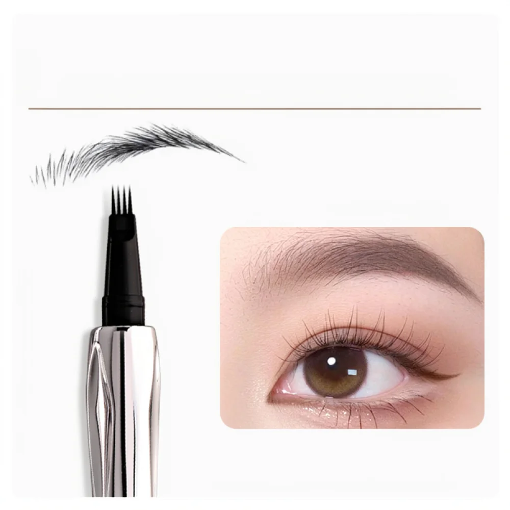 Liquid Eyebrow Pen Four Fork Tip Waterproof Sweatproof Brow Marker For RUW Natural Hair Like Tint Cosmetic Tool