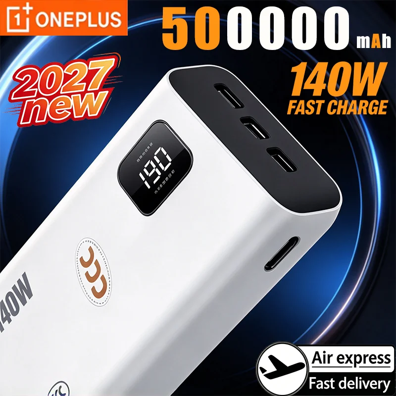 OnePlus 500000mAh CCC Certified Power Bank 140W Super Fast Charging Portable External Battery for iPhone Samsung Huawei