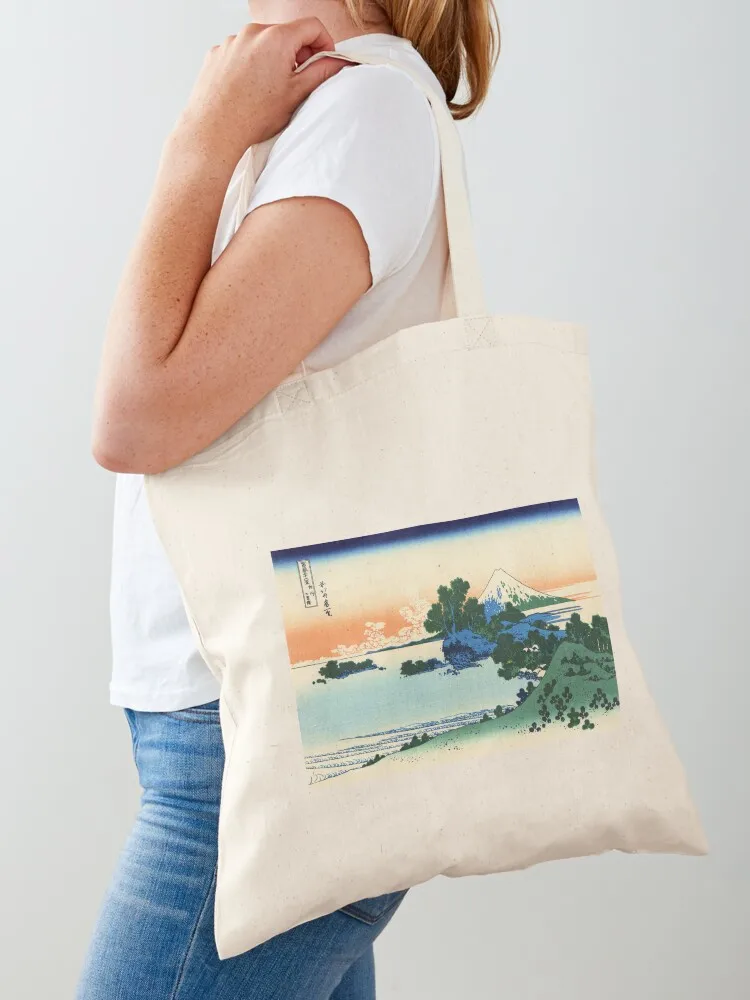 

Shichiri beach in Sagami province, Hokusai Tote Bag canvas tote for beach men bags aesthetic