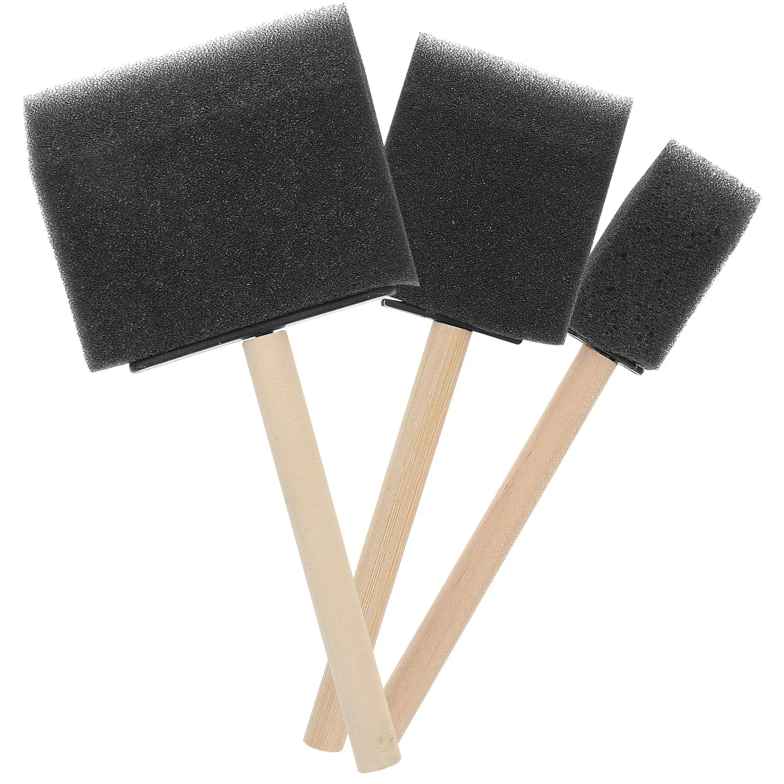 

24 Pcs Black Sponge Brushes for Painting Preschool Kids Crafts Tools DIY Supplies Round Foam Brush Painting Kits