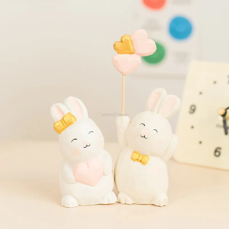 

Wooden Crafts - Rabbit Decorations, Wooden Carved Rabbit Ornaments for Home Entryway, Sideboard & TV Stand, Ideal As Gifts