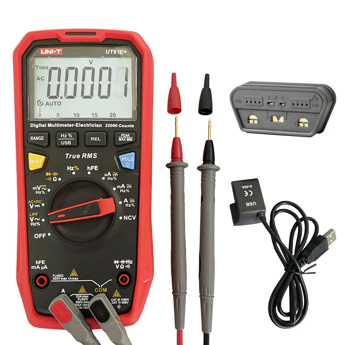 

UNI-T UT61E+ AC/DC 1000V 20A True RMS Digital Multimeter 22000 Counts Voltage Current Resistance Capacitance Tester