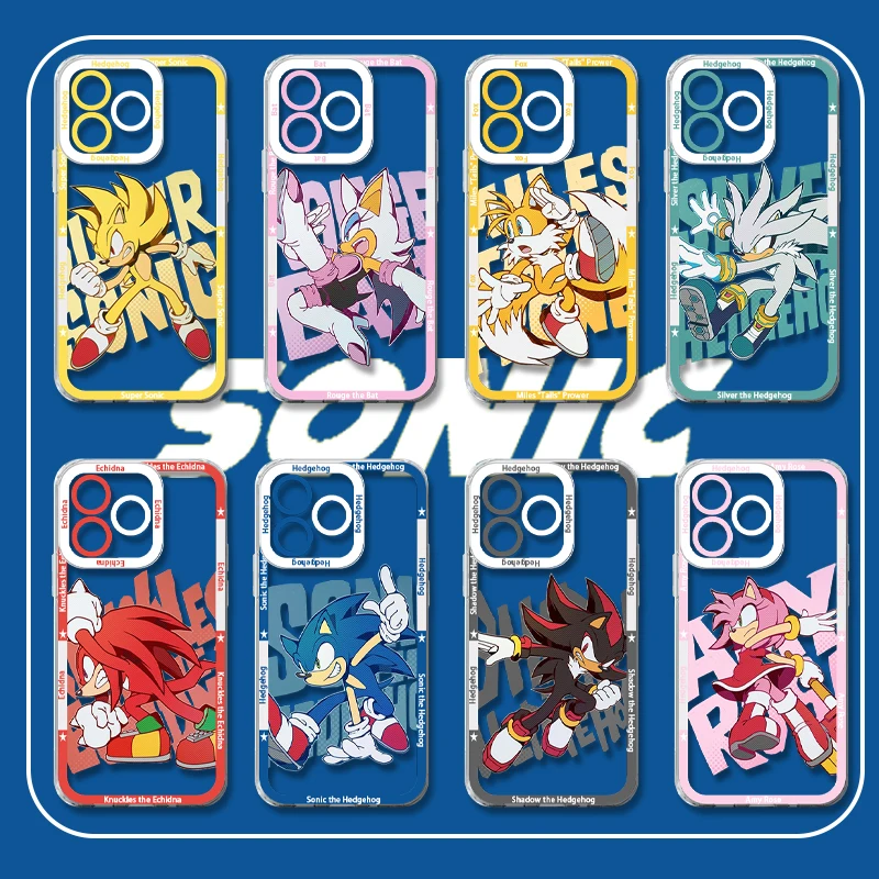 أنيمي ألعاب S-سونيك سلسلة كول جراب هاتف آيفون 17 الهواء 15 14 13 12 11 برو ماكس 16 15 14 زائد للصدمات لينة غطاء سيليكون