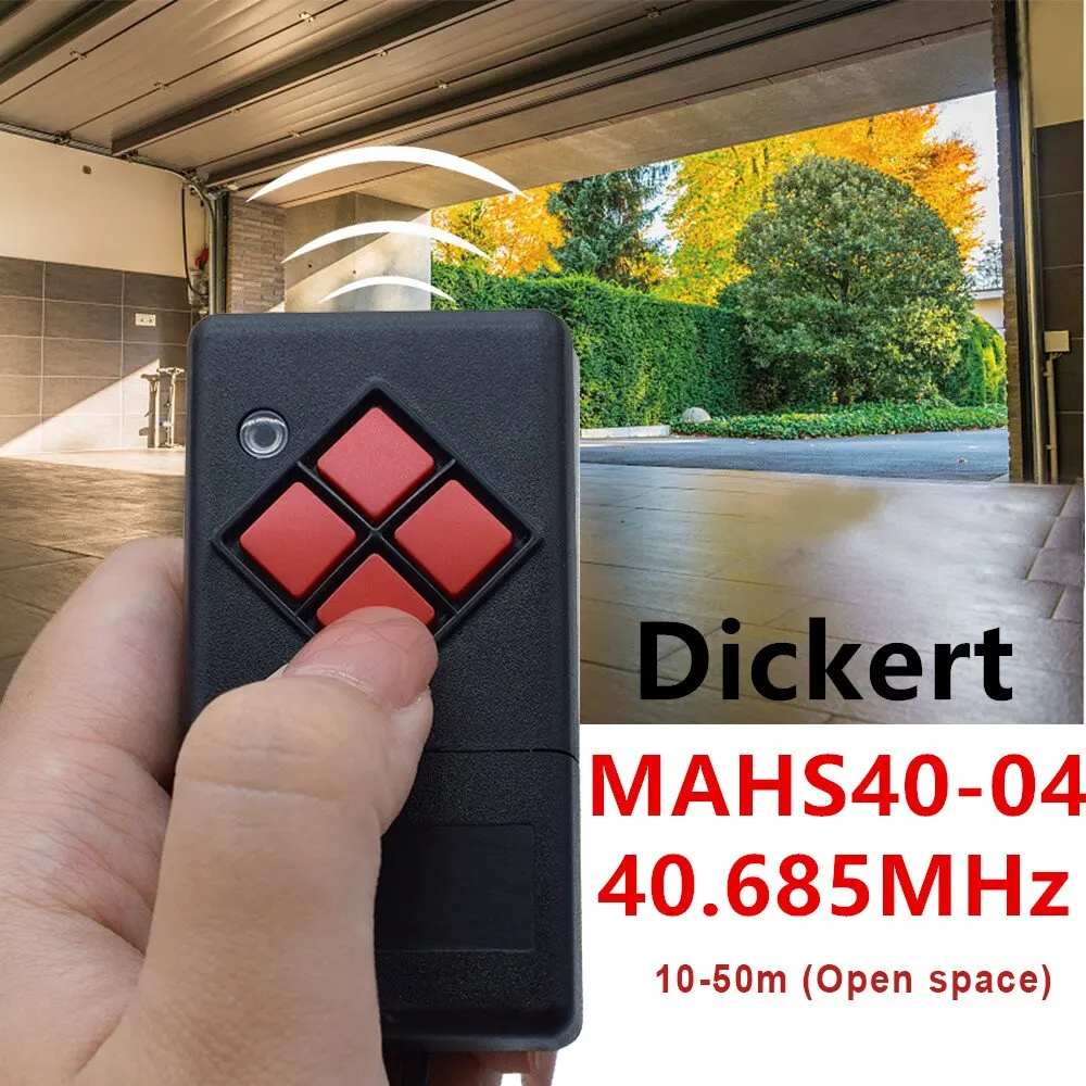 

Remote Control For 40 mhz DICKERT 4 Button 40.685MHz MAHS40-01MAHS40-04 Garage Door Opener Transmitter Replacement