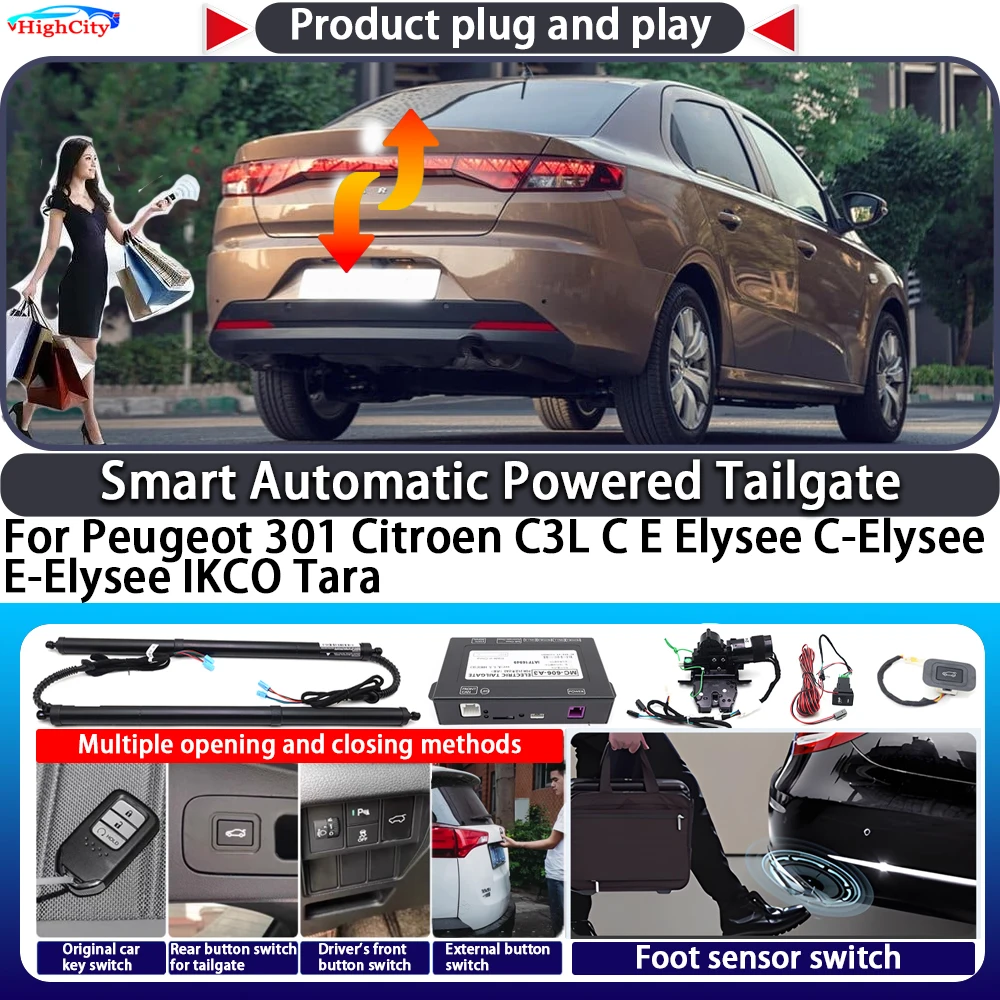 For Peugeot 301 Citroen C3L C E Elysee C-Elysee E-Elysee IKCO Tara Smart Automatic Powered Tailgate Key Control Power Tailgate