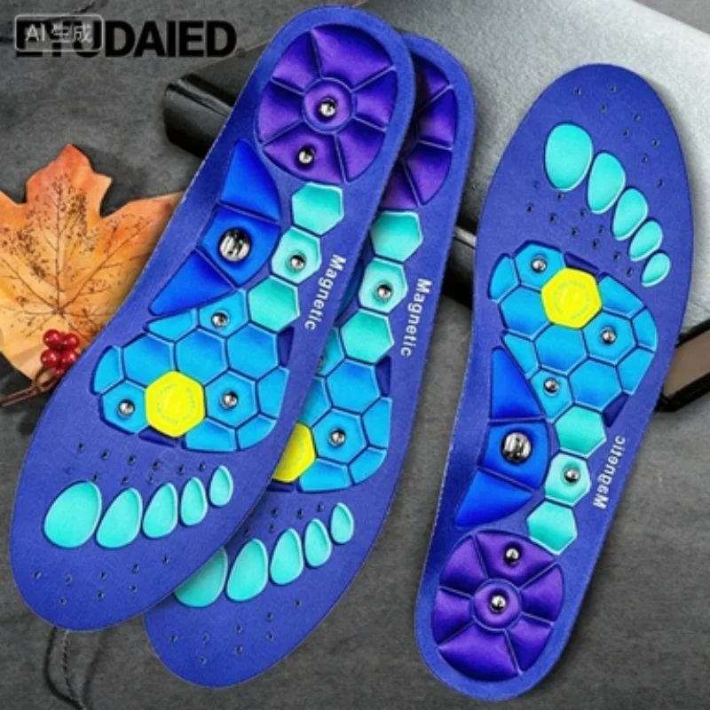 Massage Enhanced Magnetic Therapy Insole Running Sports Shock-absorbing Shoe Accessories Point Therapy Feet Body Detox Insert