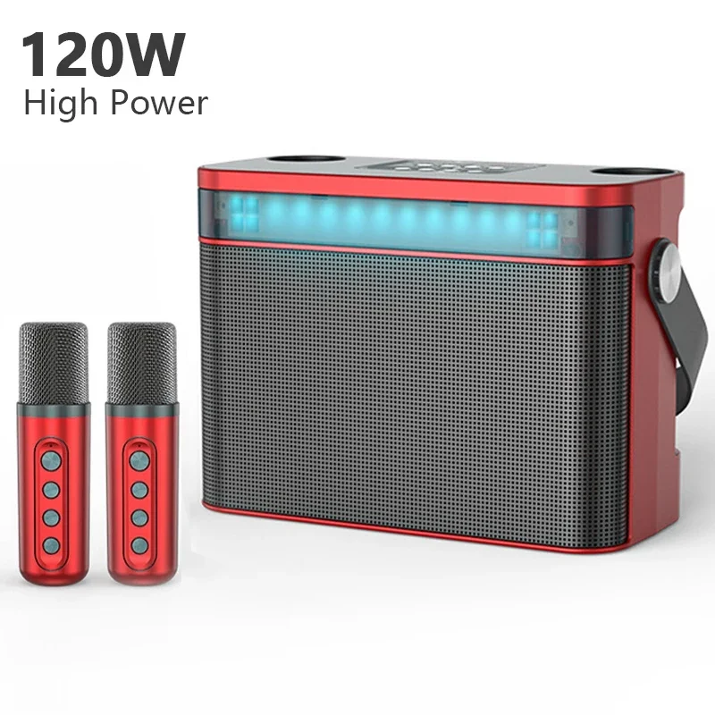 

120W High Power RGB Pickup Rhythm Light Wireless Portable Microphone Bluetooth Speaker Sound Family Karaoke TF Subwoofer Ys-224