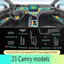 For Toyota Camry 2023 8 Inch Screen TPU Car Accessories Transparent Protect Film Car Interior Sticker Gear Navigator Door Panel