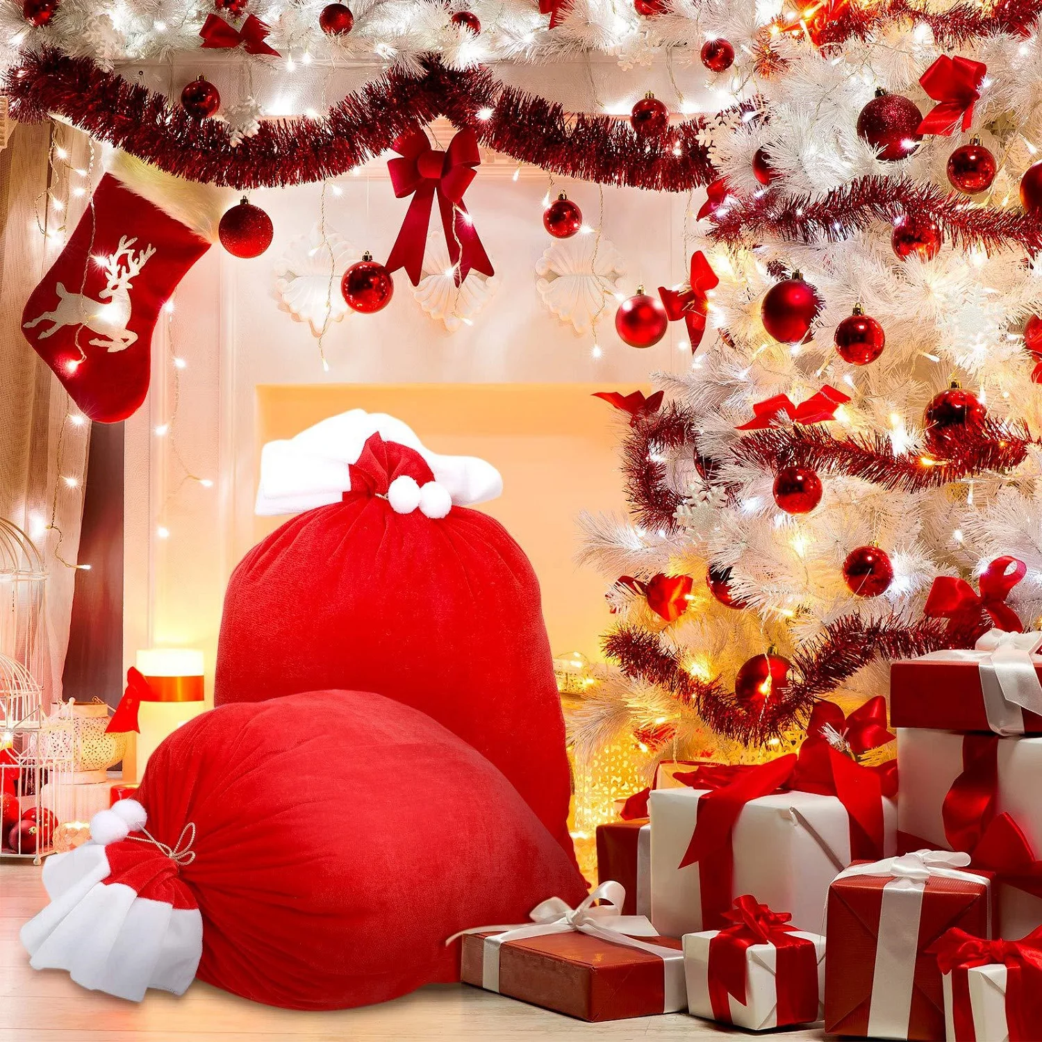 Sacos de presente de Natal de - Luxury Xmas Bags avaliação e preço