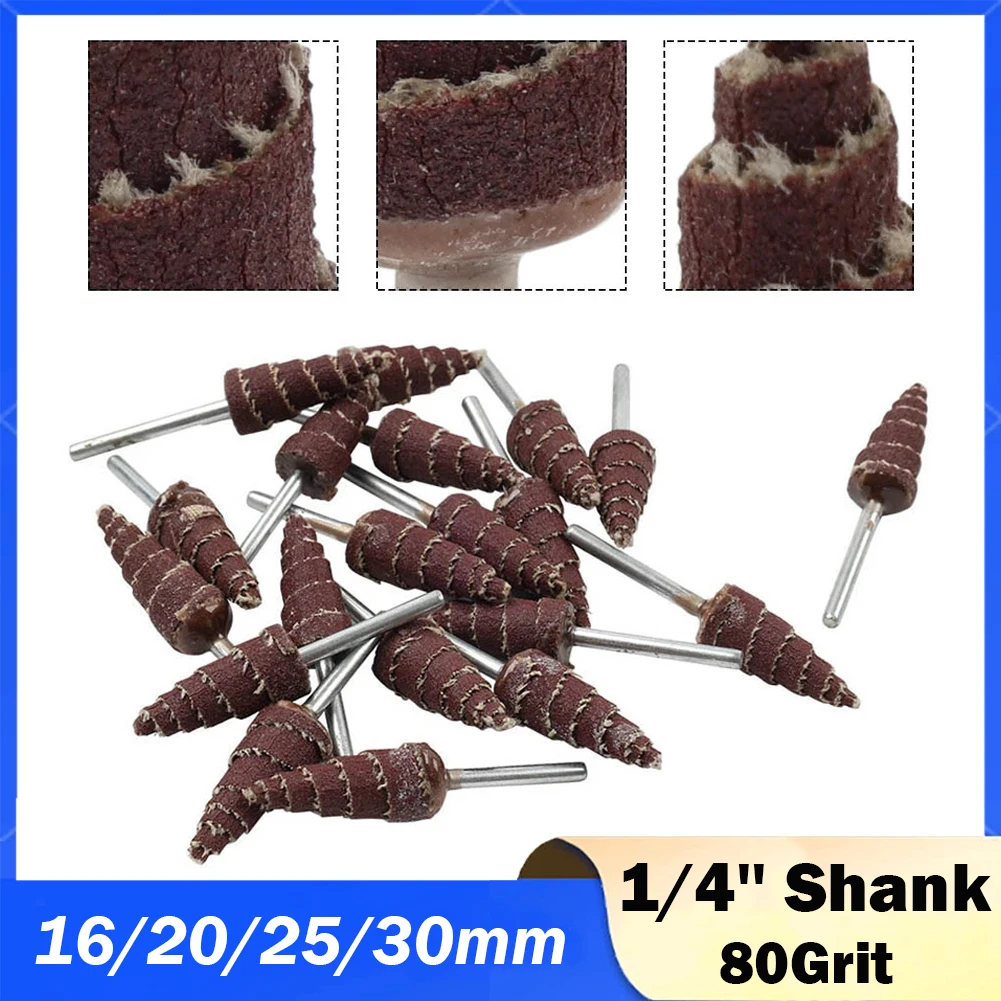 

16mm 20mm 25mm 30mm Grinding Head Sandpaper Flap Cone Dremel Accessorie Rotary Tool 80Grit Wheels Polishing Sanding