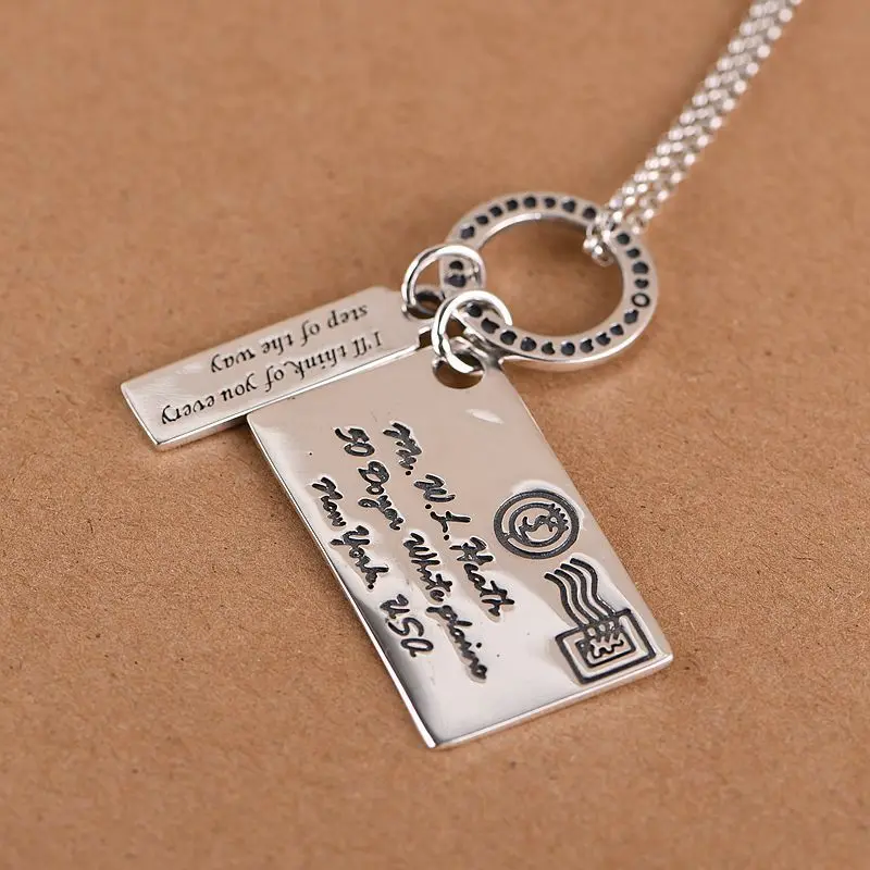 

FNJ 925 Silver Letter Pendant Original Pure S925 Sterling Silver Pendants for Jewelry Making Women