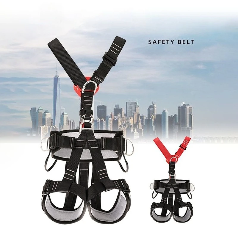 Full Body 5 Point Safety Harness Double Hook Fall Arrest Harness Fall Protection Safety Belt Aerial Work Safety Climbing