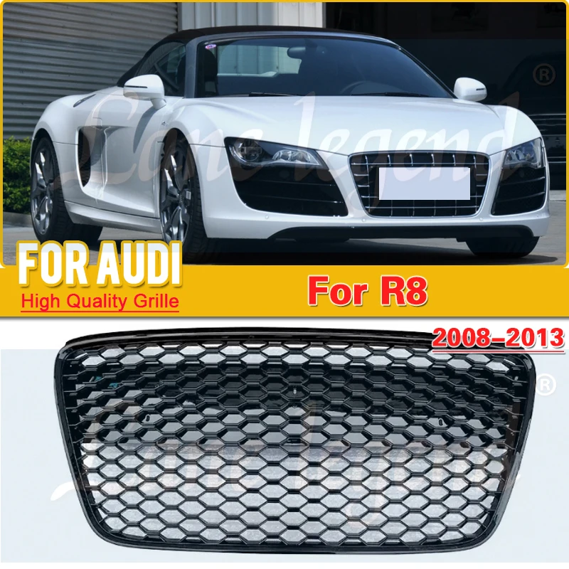 Racing Grills Front Hood Grille Car Front Bumper Grill Center Grille for Audi R8 2008 2009 2011 2012 2013