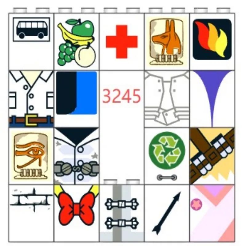 10pcs Building block part 3245, printed part, replaceable base color, customized pattern, suit, fruit pattern, number