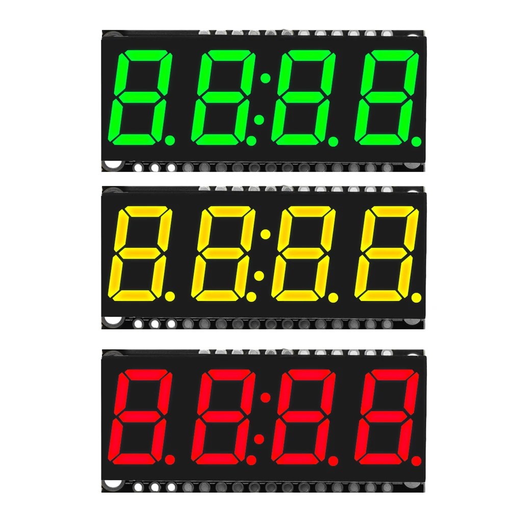 LED Display Module Clock Module HT16K33 Driver Green Red White Yellow Blue Display 0.56 inch Time Clock Indicator