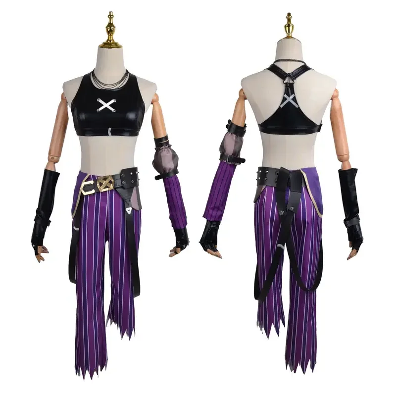 Game LOL Arcane Loose Cannon Jinx Cosplay Crit Costume Loli Jinx Cosplay Wig Outfit Wig Sexy Women Carnival Costume