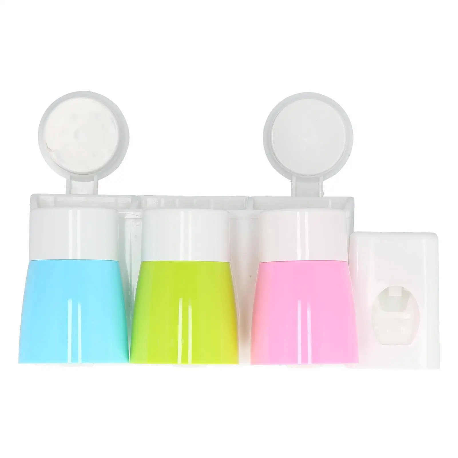 Toothbrush Holder Set Wall Mounted Family Organizer 7.5X10.6cm Multifunctional Storage Suction Cup