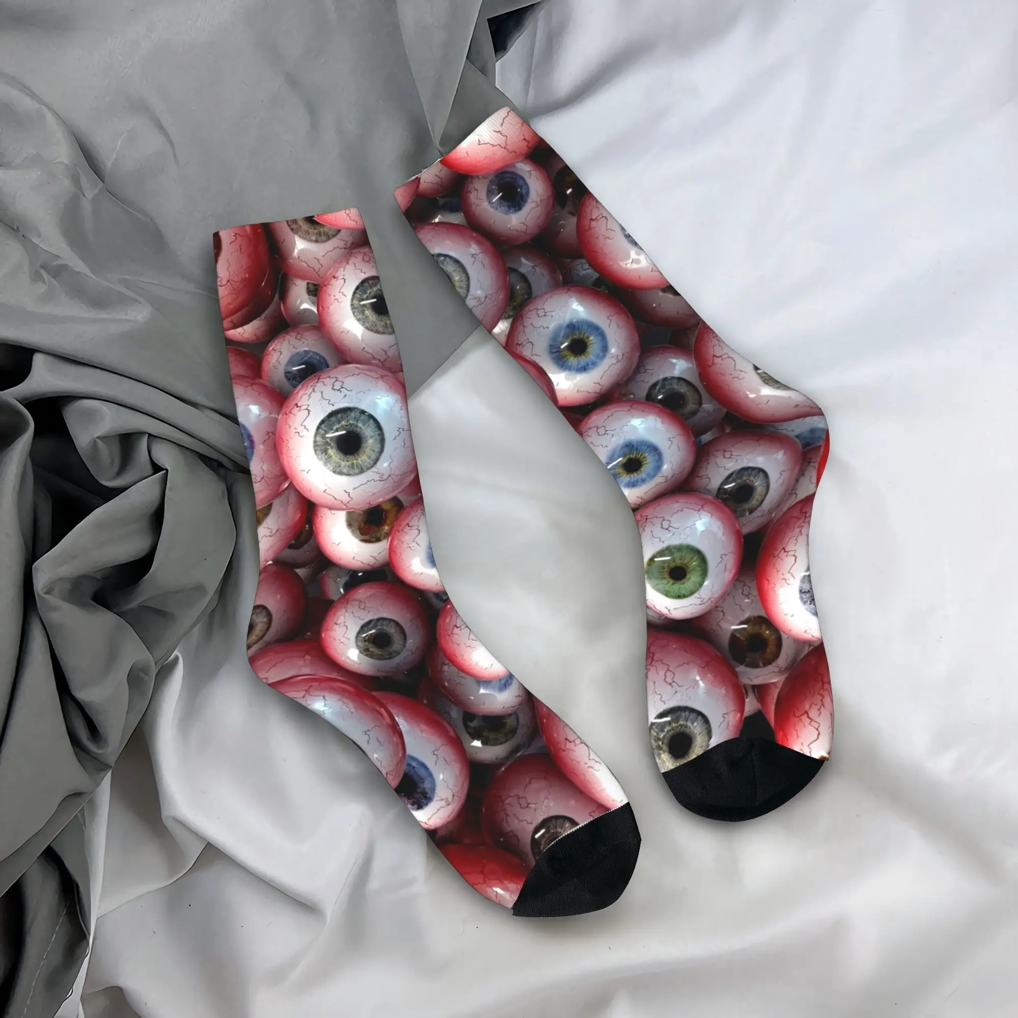 غريبة ومضحكة العين طباعة الجوارب الخريف جوارب Kawaii الرجال تنفس الجوارب تصميم سكيت عدم الانزلاق الجوارب