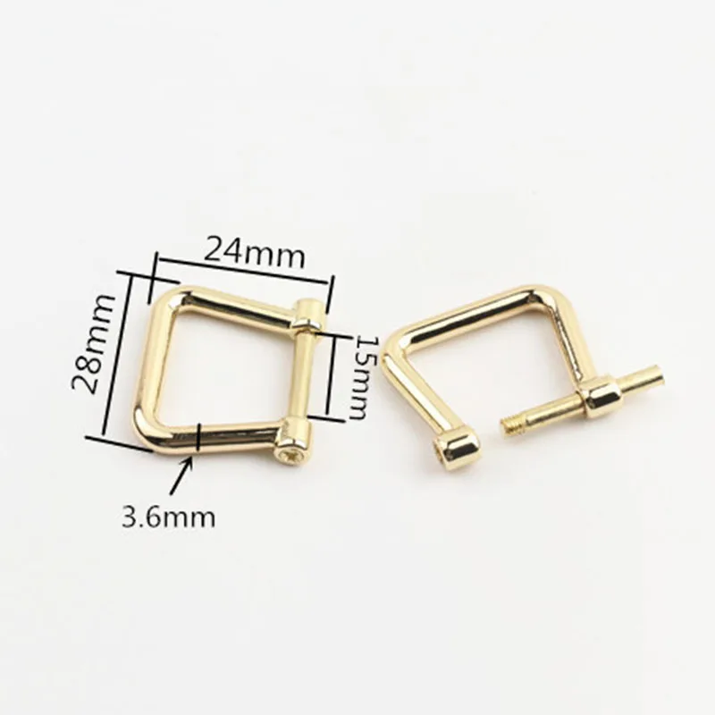 2pcs 15mm Metal Detachable Open Screw D Ring Buckle Fashion Buckle for Leather Craft Bag Strap Belt Handle Shoulder Webbing