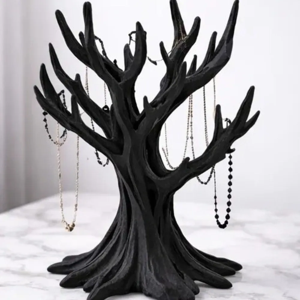 Retro Tree Shaped Jewelry Display Stand Branch-Shaped Standing Earring Display Stand Plastic Tree Ornaments Boutique Display