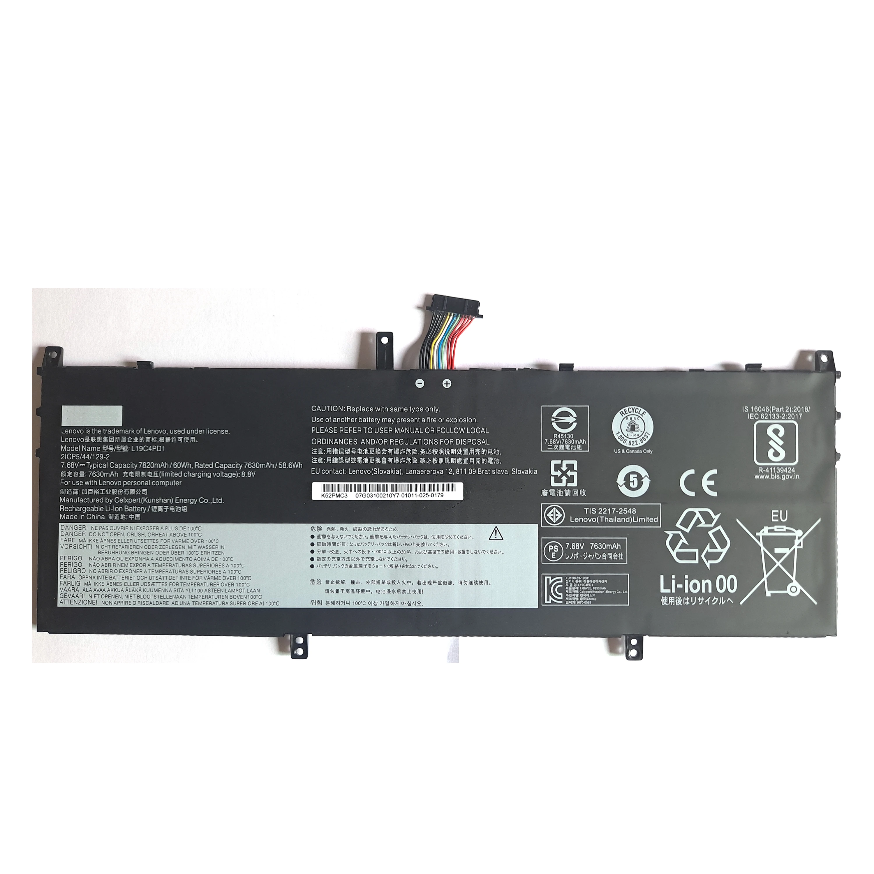 Genuine Original 60Wh L19D4PD1 L19C4PD1 L19M4PD1 Battery For Lenovo Yoga 6 13ARE05 13ARE05 Yoga C640 13 13IML 13IML 81UE0013AU