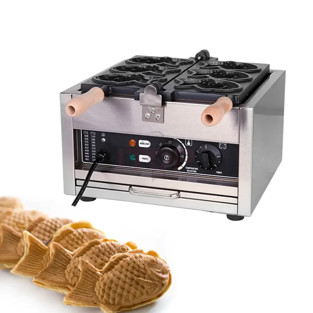 Korean Street Food Poop Snack Bread 220/110v Open Mouth Taiyaki Machine Ice Cream Fish Waffle Maker Machine