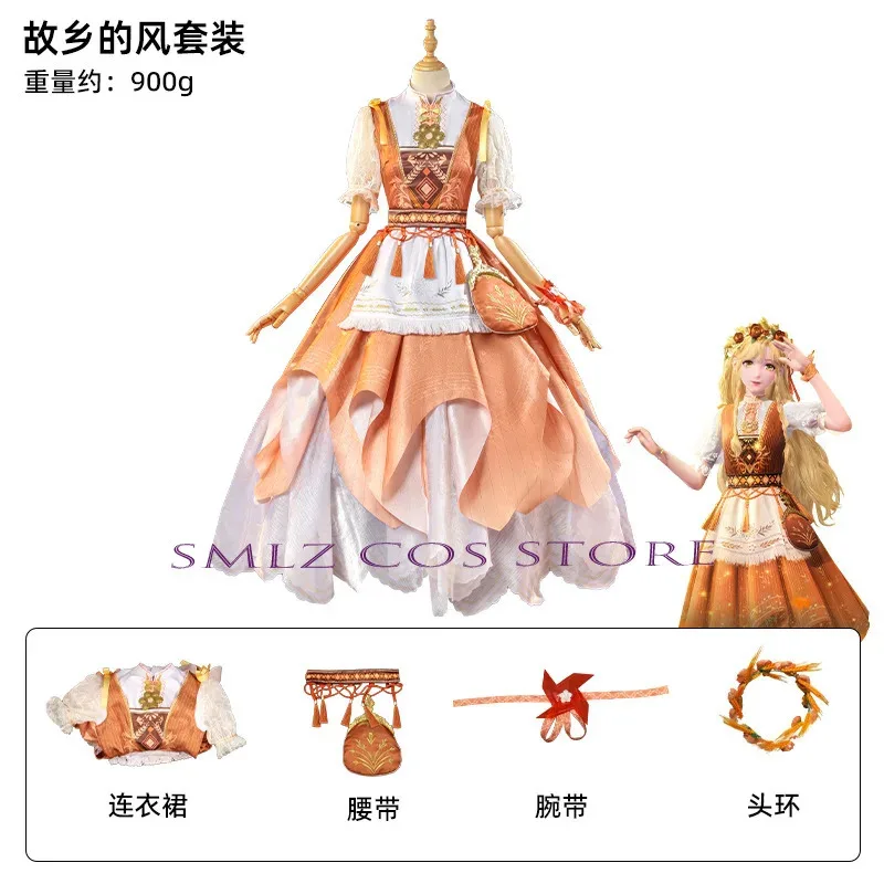Nikki Hometown Breeze Cosplay Game Infinity Nikki Cosplay Outfit Wig Lolita Orange Dress Suit Women Kawaii Girls Gown Party Prop
