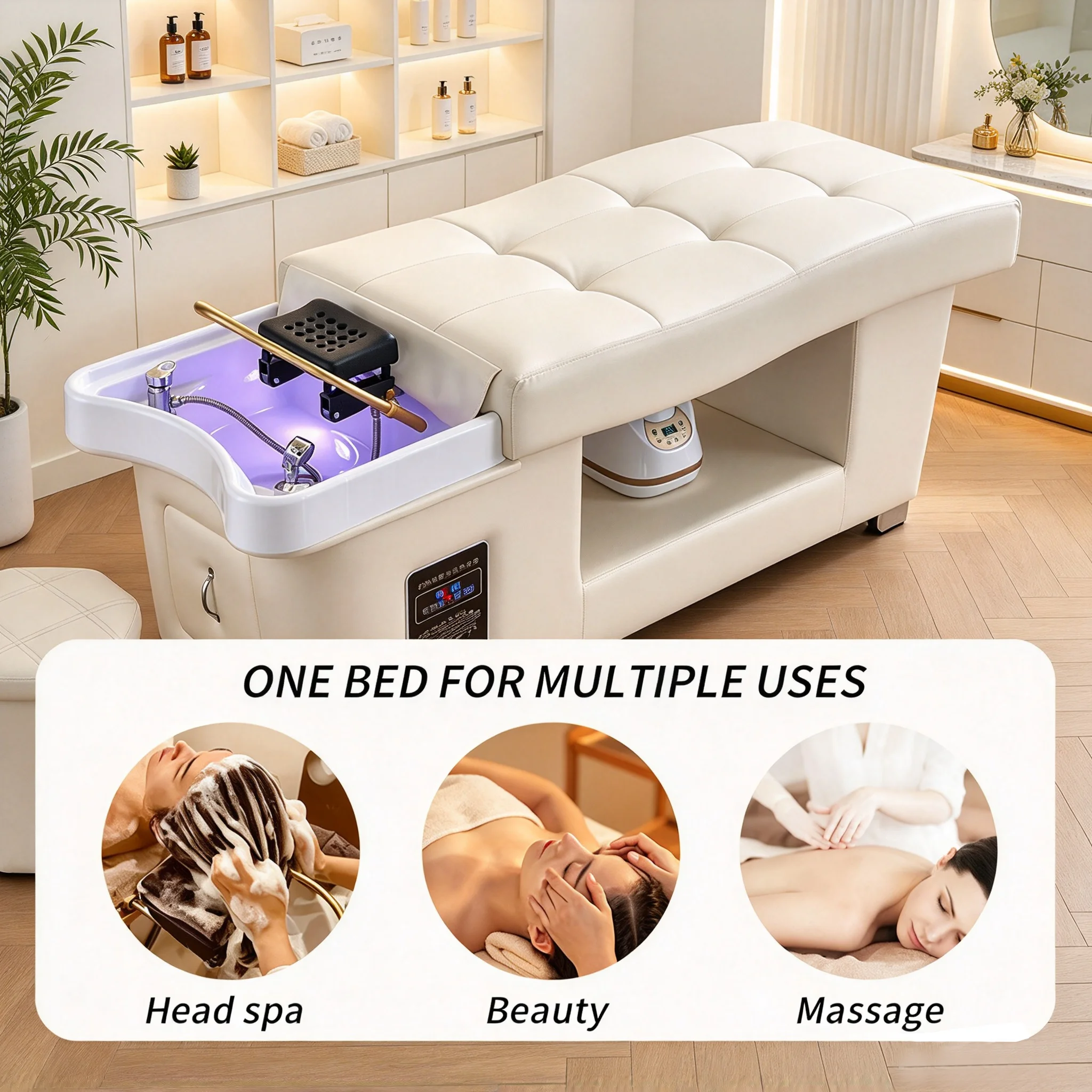 Hair salon equipment Salon Washing Hair Massage Hydrotherapy Shampoo Bed Spa Head Water Therapy Circulation