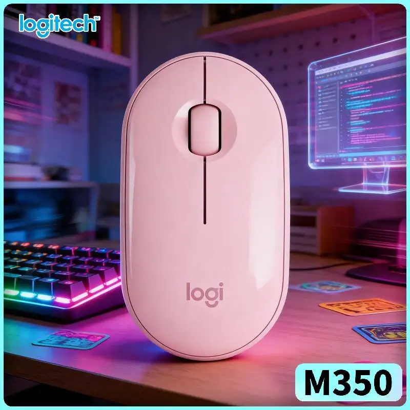 Logitech M350 Travel Optical Mouse - Slim Body, Silent Operation, Recycled Plastic, 77g Light, Laptop Bag Portable Companion