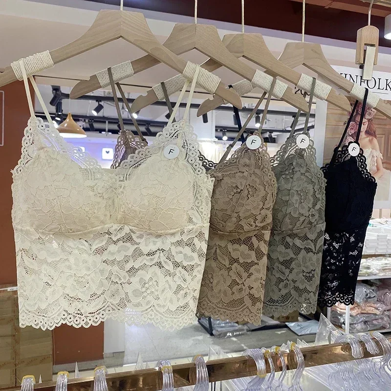 Moda feminina renda flor bralette sutiã feminino topos venda quente feminino cinta de renda envolto peito camisa topo nova roupa interior sutiãs
