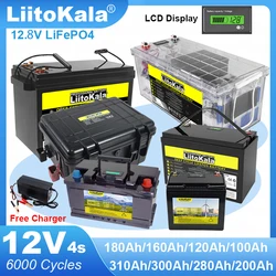 LiitoKala 12V/12.8v 310Ah 280Ah 120AH 100Ah LiFePO4 Battery Lithium Iron Phosphate Batteries Touring car 14.6V Charger Duty-free