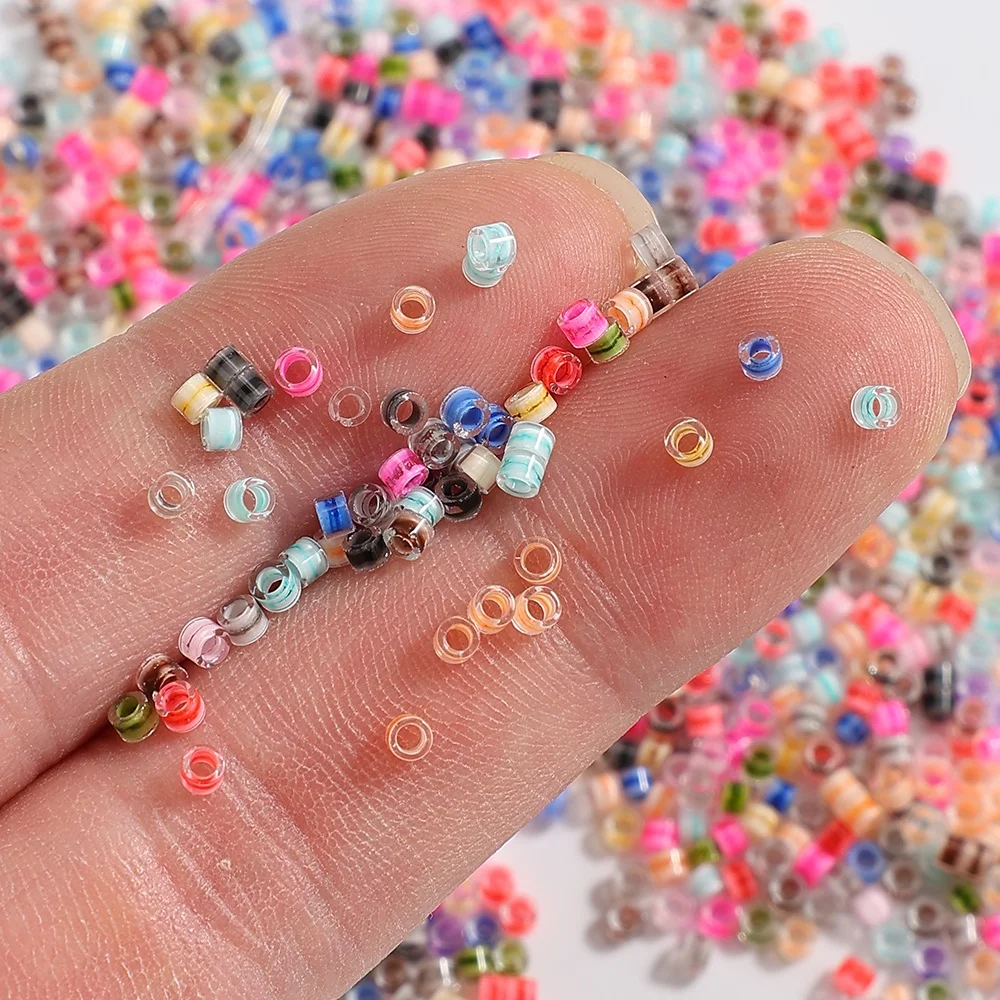 iYOE 1000pcs 2.5mm Glass Fashion Bohemia Transparent Ink Rice Beads for Jewelry Making DIY Handcraft Bracelet Necklace Earring