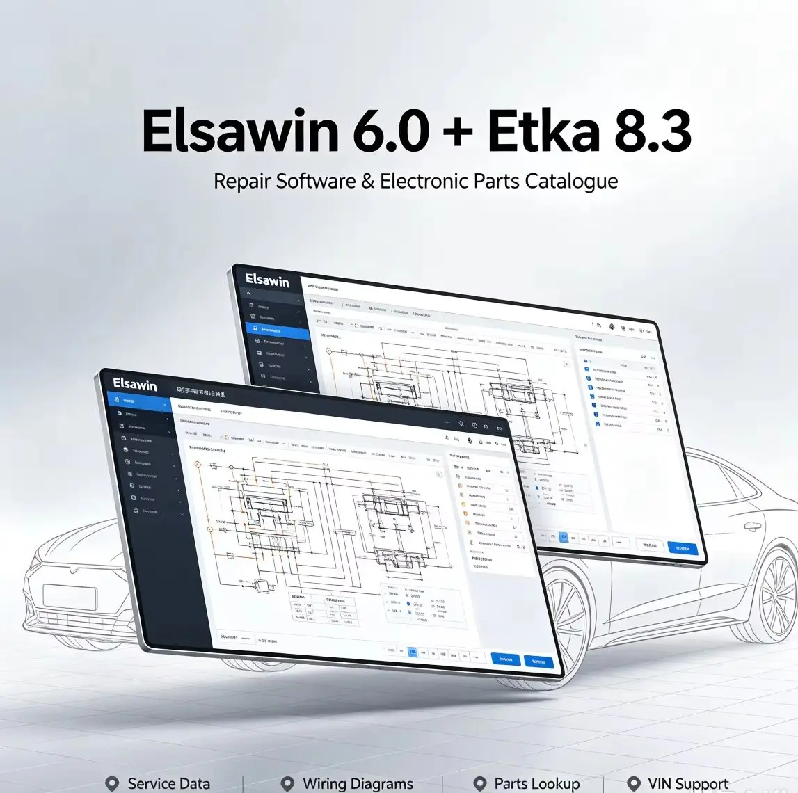 2026 Elsawin 6.0 with Etka 8.3 Software Newest Repair Software Group Vehicles Electronic Parts Catalogue for A-udi for V-W A