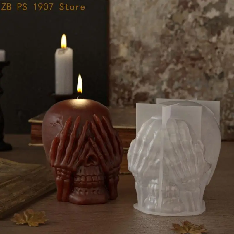 Realistic Skull Silicone Mold DIY Making Halloween Props Party Theme Accessories Halloween Party Props 55KA