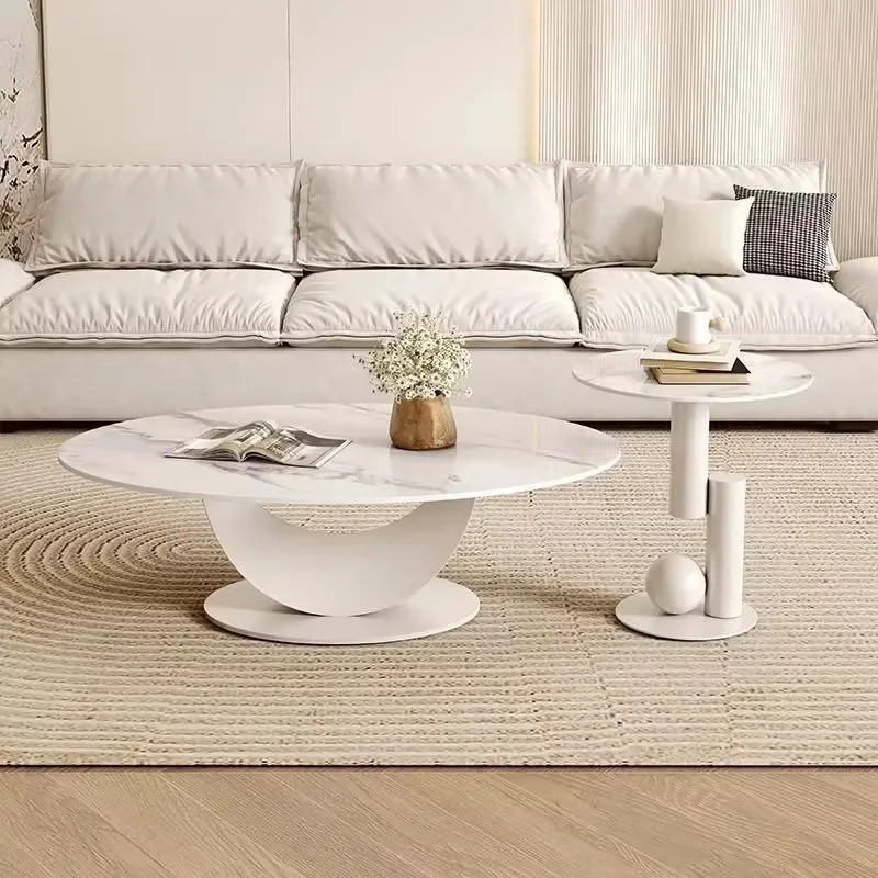 V29 Nordic Crescent Rock Slab Home Rental House Small Apartment Simple Coffee Table
