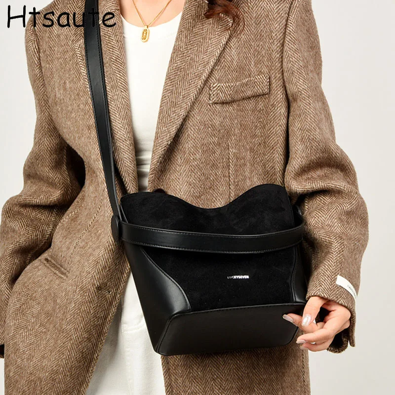 Lady Byckets Large Capacity Top Handle Bag Women Timeless PU Leather Crossbody Bags Female Romantic Shoulder Bag