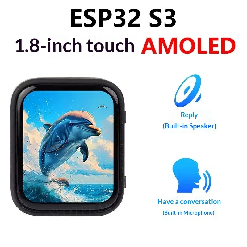 ESP32 S3 N16R8 Development Board 1.8 Inch AMOLED Display AI Xiaozhi Programmable Watch DeepSeek Voice AI Module