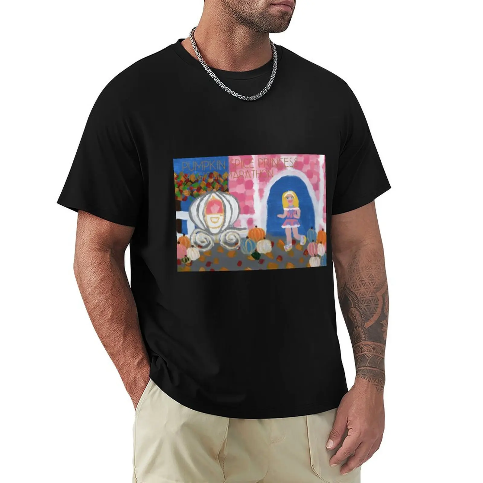 T-shirt Pumpkin Spice Princess Magical Marathon, t-shirt décontracté à imprimé tendance