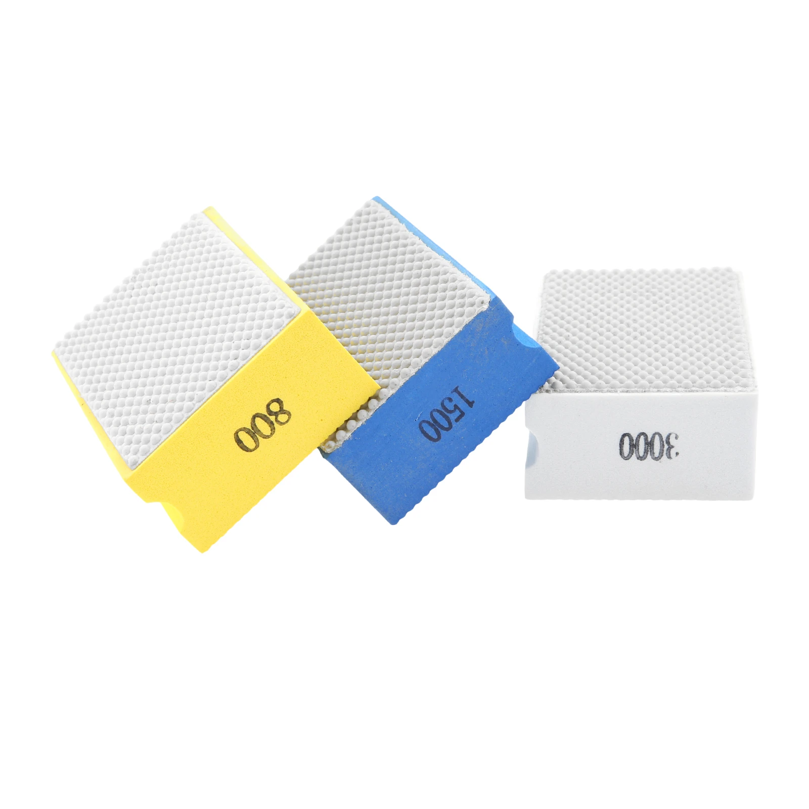 3Pcs 800/1500/3000 Hand Polishing Pads with Sponge Backing Wet Dry Polishing Accessories Suitable for Glass Granite Concrete