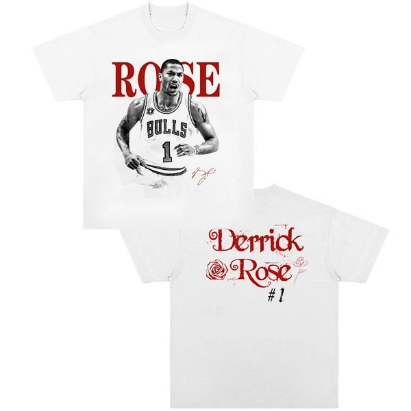 2026 Basketball Player #1 Tee, Chicago Bulls vintage Graphic T‑shirt, Double Sided Sports Streetwear Top, Unisex Cotton Short