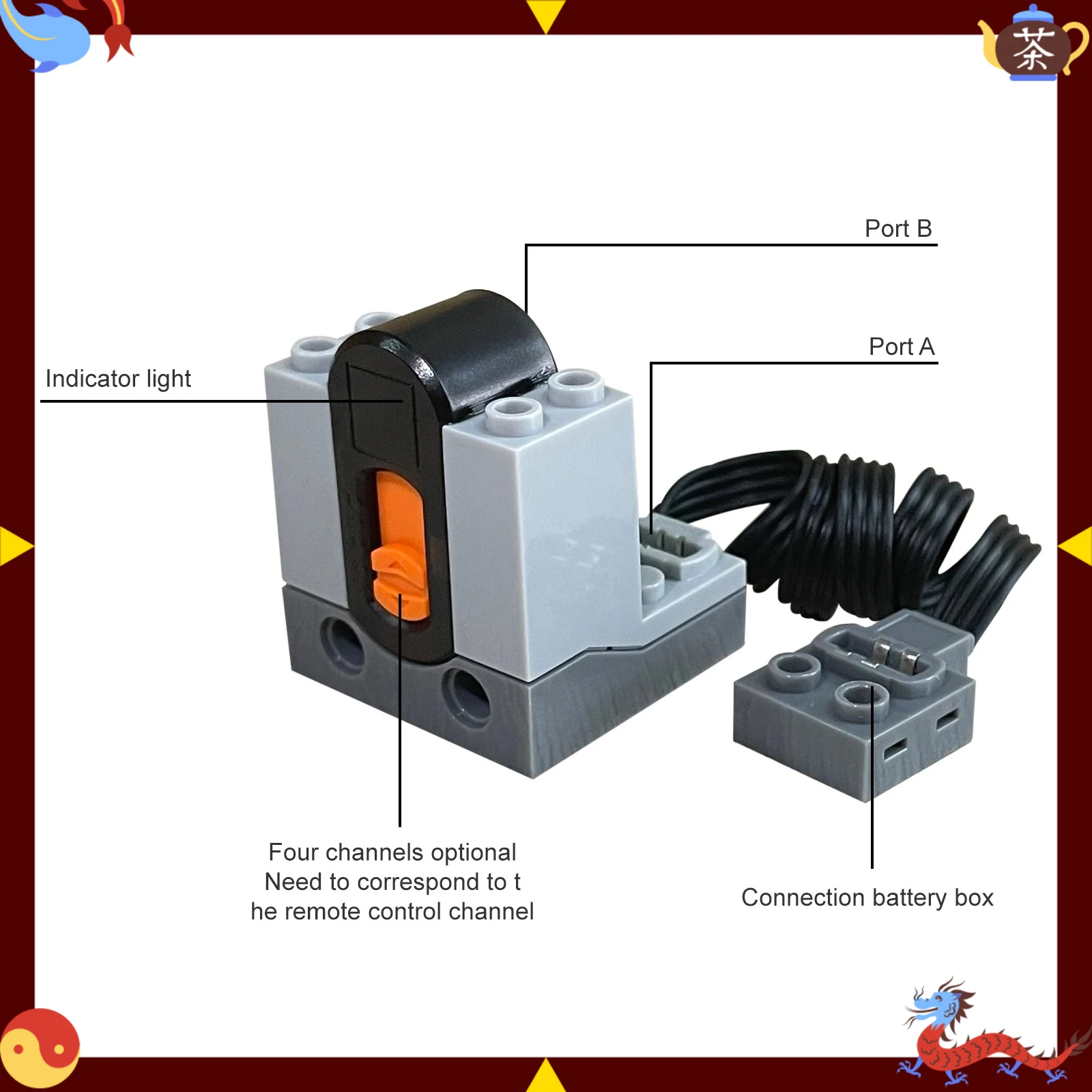

11PCS Brick Motor Power Function Kit With technic Parts Includes AA Battery Box 2.4g Speed Control Remote Receiver 5x Motors