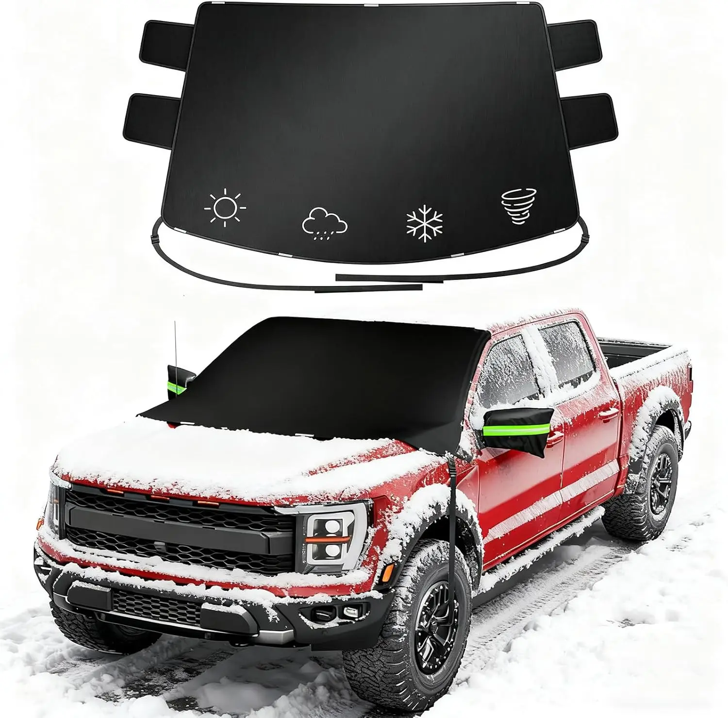 

Модернизированный магнитный чехол на лобовое стекло 600D для защиты от снега и мороза, подходит для всех транспортных средств, включая фургоны и фургоны.