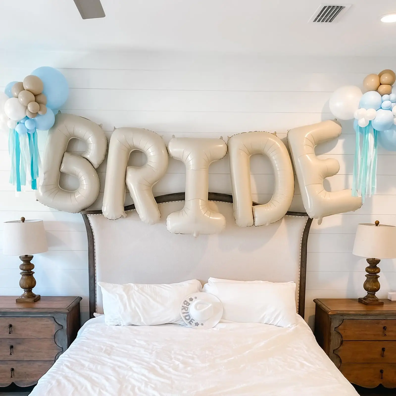 Ballons en feuille d'aluminium pour enterrement de vie de jeune fille, beige, crème de douche, bannière pour mariage, fiançailles, fête de mariée